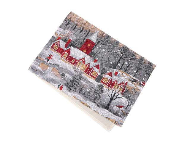 TAPESTRY TABLE RUNNER (WINTER CHURCH) (54")